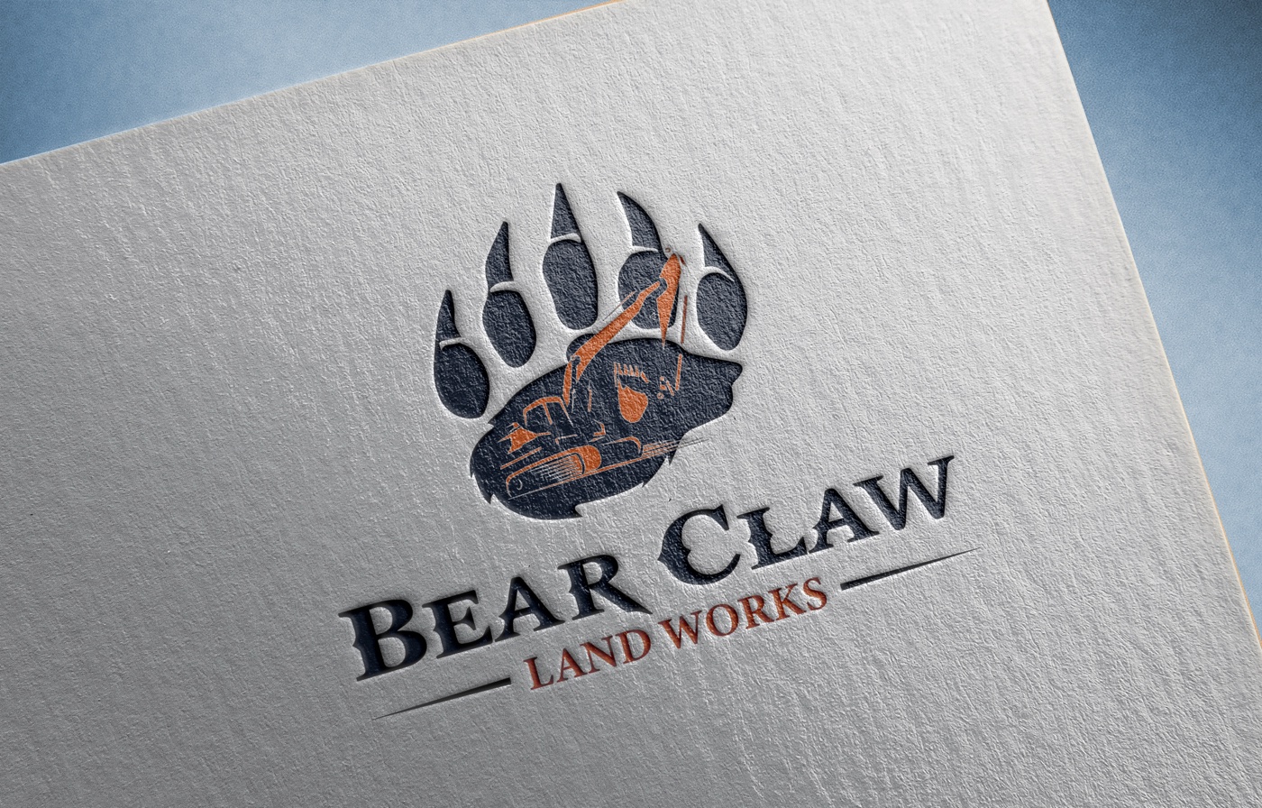 Bear Claw Land Works logo on pressed paper, designed by Digital Venture