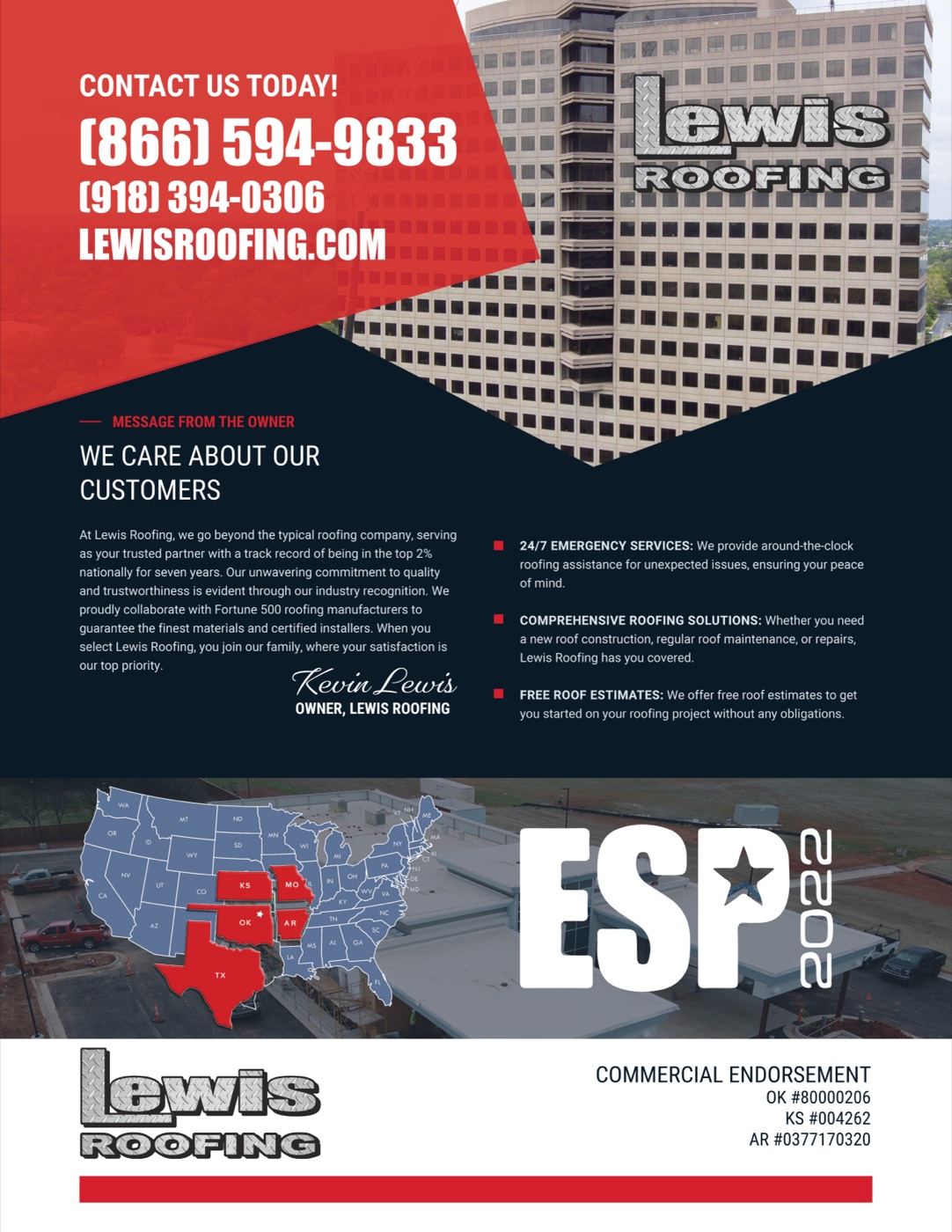 Lewis Roofing magazine advertisement, designed by Digital Venture